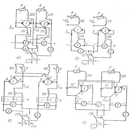 Схема включения сварочных генераторов на параллельную работу
